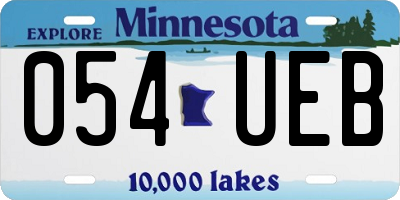 MN license plate 054UEB