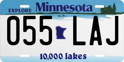 MN license plate 055LAJ