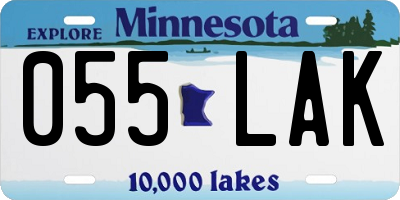MN license plate 055LAK