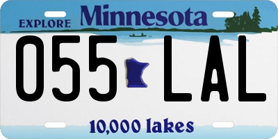 MN license plate 055LAL