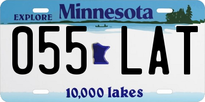 MN license plate 055LAT
