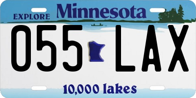 MN license plate 055LAX