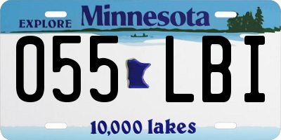 MN license plate 055LBI