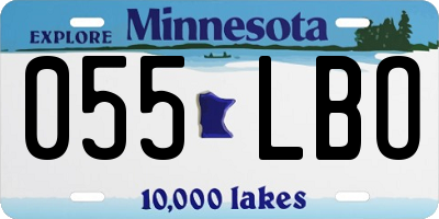 MN license plate 055LBO