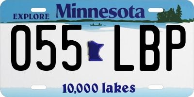 MN license plate 055LBP