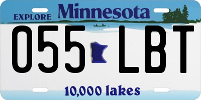MN license plate 055LBT