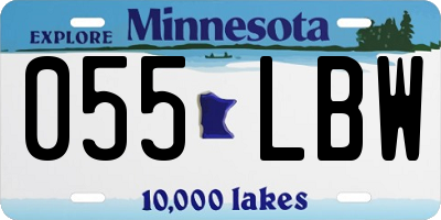 MN license plate 055LBW
