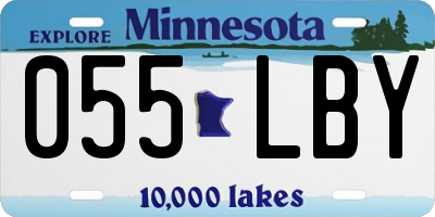 MN license plate 055LBY