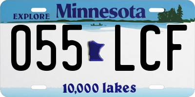 MN license plate 055LCF