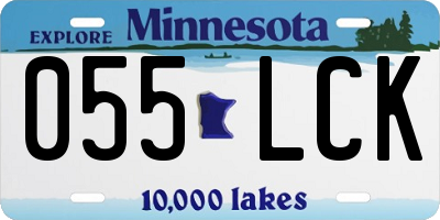 MN license plate 055LCK
