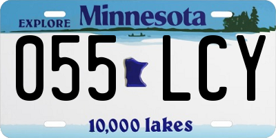 MN license plate 055LCY