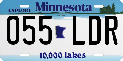 MN license plate 055LDR