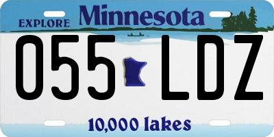 MN license plate 055LDZ