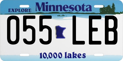 MN license plate 055LEB