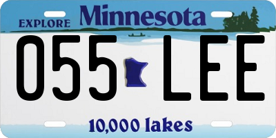 MN license plate 055LEE