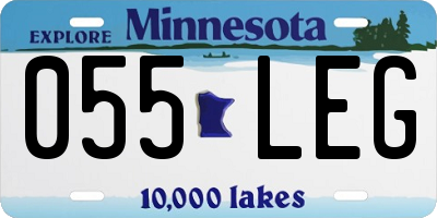 MN license plate 055LEG