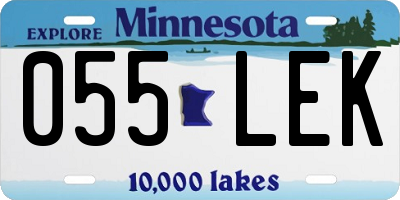 MN license plate 055LEK