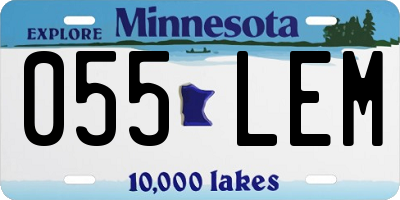 MN license plate 055LEM