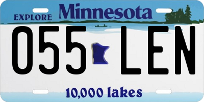 MN license plate 055LEN