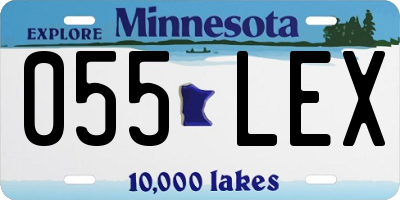 MN license plate 055LEX