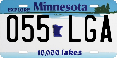 MN license plate 055LGA