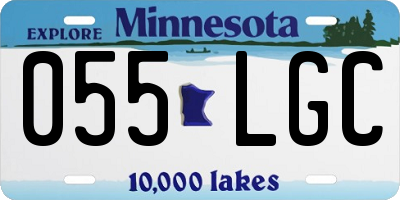 MN license plate 055LGC