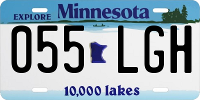 MN license plate 055LGH