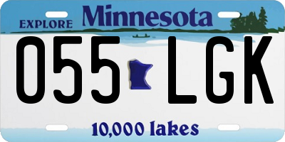MN license plate 055LGK
