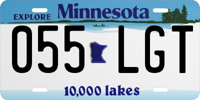 MN license plate 055LGT