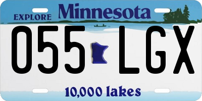 MN license plate 055LGX