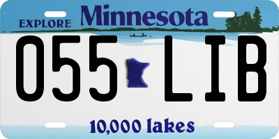 MN license plate 055LIB