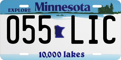 MN license plate 055LIC