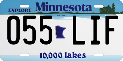 MN license plate 055LIF