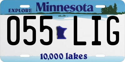 MN license plate 055LIG