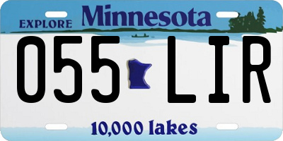 MN license plate 055LIR