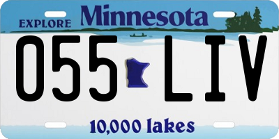 MN license plate 055LIV