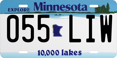 MN license plate 055LIW