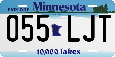 MN license plate 055LJT