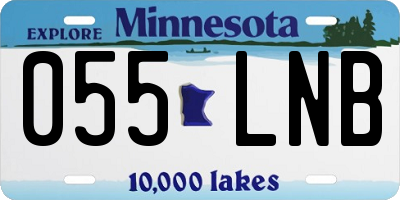 MN license plate 055LNB
