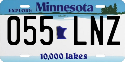 MN license plate 055LNZ