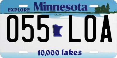 MN license plate 055LOA