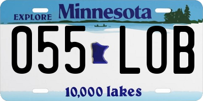 MN license plate 055LOB