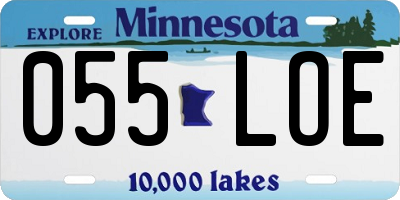 MN license plate 055LOE