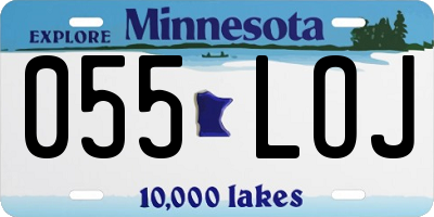MN license plate 055LOJ