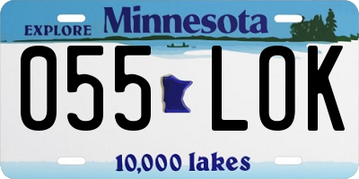 MN license plate 055LOK