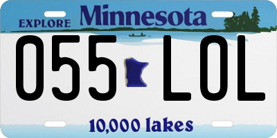 MN license plate 055LOL