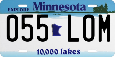 MN license plate 055LOM