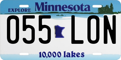 MN license plate 055LON
