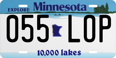 MN license plate 055LOP