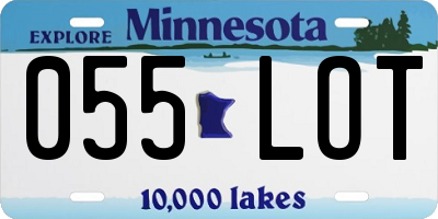 MN license plate 055LOT